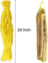 TEMUCY 24 Inch (Yellow-100PCS) Plastic Mesh Produce Bags, Seafood Boil Bags for Crawfish Crab Shellfish Cooking