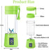 Portable Blender, 380ML Mini Mixer for Smoothies and Milkshakes, USB Rechargeable, Handheld, Green