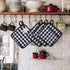 NEOVIVA Quilted Kitchen Pot Holder Set - 2 Hot Pot Holders, 8”x8”, Heat Resistant with Pocket, Checked Navy Blue