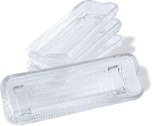 HIC Kitchen Corn Dishes, Pressed Decorative Glass, Set of 4