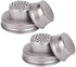 2-Pack Mason Jar Shaker Lids, Compact Stainless Steel Screw Top, Silver, Dishwasher Safe