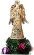 ABOOFAN Gold Glitter Christmas Tree Topper - Coated Metal Angel Xmas Treetop Decoration for Holiday Decor