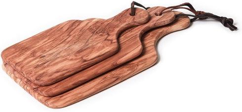 Berard 54070 French Olive-Wood 8-Inch Handcrafted Cutting Board with Handle.