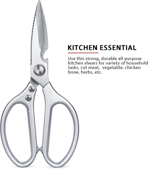 Kitchen Scissors for Food,Heavy Duty Kitchen Shears Dishwasher Safe,Sharp Cutting for Meat Chicken Bone Fish Poultry Spatchcock Turkey Vegetable (Clasic Style) by VOGARB