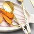 Stainless Steel Soup Spoon, Korean Dessert Spoon, Set of 4 Colour Spotted Soup Spoons, 8 Inches, White Gold Spotted