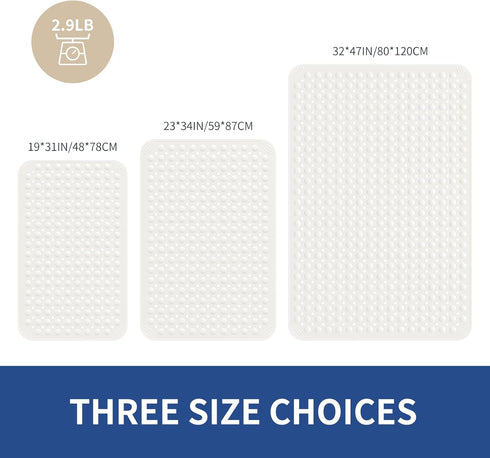 34"x 23", OTHWAY Large Shower Mat TPE Non Slip Shower Mat for Walk in Shower Stall, Inside Shower Mats with Drain Holes