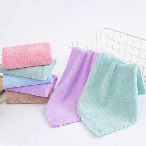 SAOYOAS Set-5 Pack, 29.5 13.8Large Premium Coral velvet Washcloths Ultra Soft & Highly Absorbent Face Towels for Bath