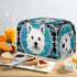 4 Slice Toaster Cover, West Highland White Terrier Design, Blue Mandala Universal Fit Wide Slot Bread Maker Cover