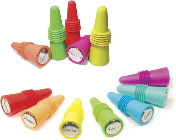 Metrokane Rabbit Wine Bottle Stoppers, 2-Pack, Multi-Color (Randomly Selected)