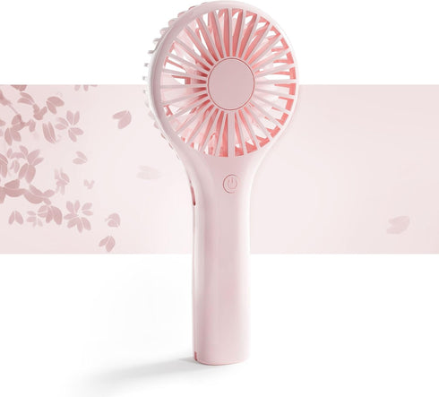 Handheld Fan, Portable Mini Fan with 3 Speeds, USB Rechargeable Personal Fan for Travel/Home - Pink
