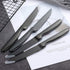 4-Piece Serrated Black Steak Knife Set, Stainless Steel Cutlery for Home, Restaurant, Hotel, 22cm
