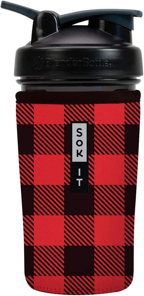 Sok It BotlSok Protein Blender Shaker Bottle Sleeve Insulated Neoprene Cover (Buffalo