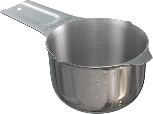 Color Up Premium 2/3 Cup Measuring Cup (160 ml) - Stainless Steel, Dishwasher Safe, Accurate for Wet & Dry Ingredients
