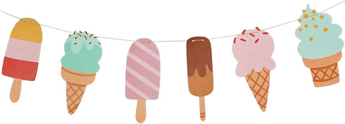 Chloe Elizabeth Ice Cream & Popsicle Paper Party Garland, Streamer Decor for All Events