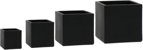 WGV Ceramic Cube Vase, 3" Width x 3" Height - Elegant Modern Small Square Floral Planter