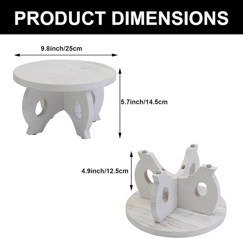 VZODESR 10 inch Small Plant Stand Kitchen Display Stand Plant Holder Plant Stool Round Stand Risers Farmhouse Rustic