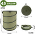 Hard Bottom Collapsible Garden Bag, 45 Gallon Pop Up Trash Can for Camping, Reusable Yard Waste Bags for Patio, Leaf,
