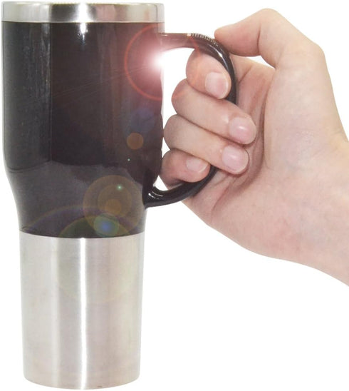 Hot Water Heater Mug for Car, 450ML Electric Kettle with Charger, Stainless Steel Heating Cup for Outdoor Use