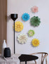 SEINHIJO Ceramic Flower Wall Decor - 3D Wall Art Sculpture, Modern Arts Gifts, Yellow 5.1 inch