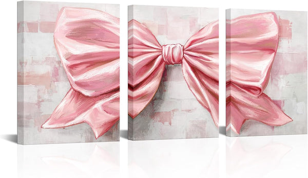 HOMEOART Bow Painting Canvas Print Bow Picture Bathroom Decor Bedroom Wall Decor