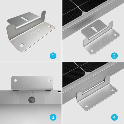 2 Sets 2 Count Renogy Solar Panel Mounting Z Brackets Lightweight Aluminum Corrosion-Free Construction for RVs