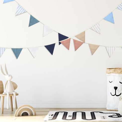 VitalCozy 17 2 8.5 ft Pennant Banner Flags, Pcs Nursery Garland Triangle Bunting Flag Double Side Baby Banner for Boho