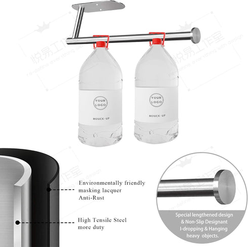 Paper Towel Holders, Self-Adhesive Under Cabinet Mount, Stainless Steel, for Kitchen, Pantry, Sink, Bathroom, Silver