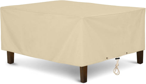 SunPatio Outdoor Ottoman Cover, Heavy Duty Waterproof Rectangular Coffee Table Cover, Patio