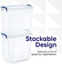 Superio Storage Bins with Lids, Clear Plastic Containers for Organizing, Stackable Totes, 4 Pack, 12 Qt