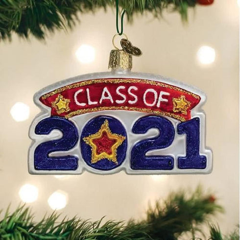 Old World Christmas Class of 2021 Blown Glass Unique Christmas Ornaments for Tree Decorations