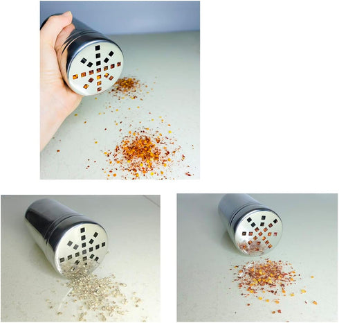 FingerPanPa Stainless Steel Seasoning Shaker with Large Holes and Lid - Grated Cheese Shaker