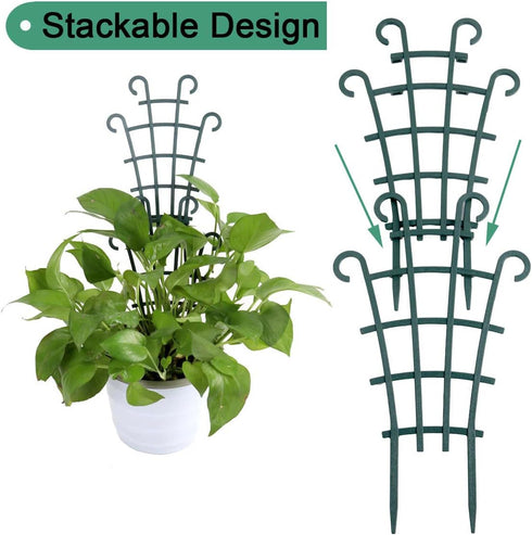 UWIOFF 12 Pack Trellis for Potted Plants, Garden Trellis for Climbing Plants Plastic Mini Climbing Plant Trellis Flower