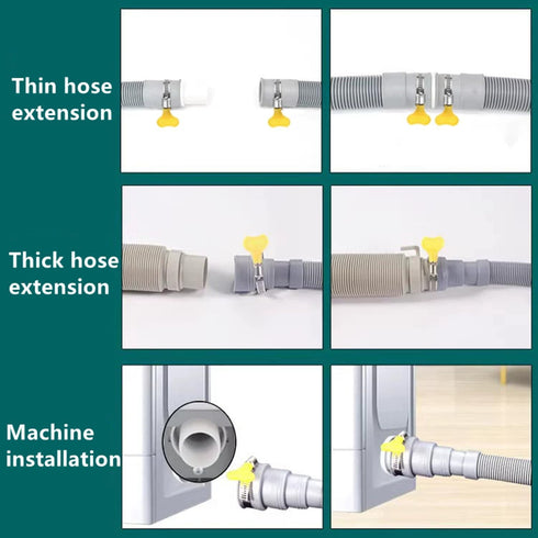 Washer Drain Hose, 13 Feet Flexible Universal Dishwasher Drain Hose Extension Kits with 1 Hose, 4 Clamps, U-Bend Holder