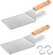 Wooden Metal Spatulas 2Pcs, HaSteeL Professional Griddle Spatula Tools Set for BBQ Grilling, Indoor & Outdoor