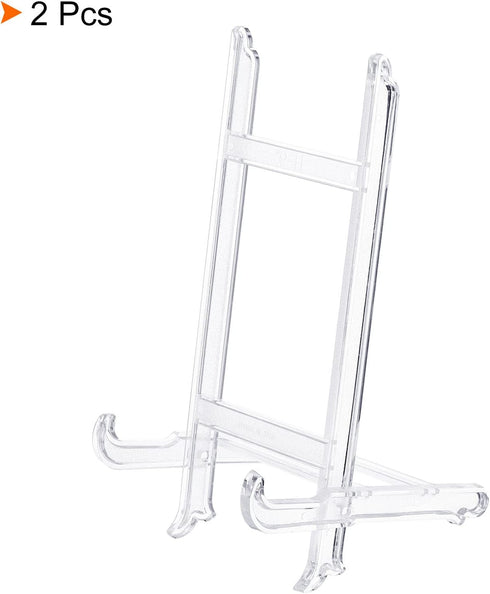 PATIKIL 9" Acrylic Decorative Plate Stand Holder, 2 Pack Easel Frame Holder for Photos and Canvases