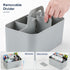 Multiuse Caddy Organizer with Handle, Stackable Plastic Bin Basket for Art Supplies, Makeup, Kitchen, Office, Grey
