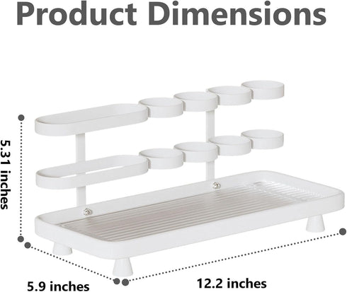 Countertop 5 YOOLENS Electric Toothbrush Holder for Bathroom Metal Slots Toothpaste Razor Mouthwash Organizer, White