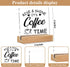CQM Coffee Bar Decor Acrylic Sign with Wood Stand, Coffee Lover Gifts Coffee Decor Coffee Shop Bedroom Living Room Desk