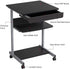 Topeakmart Mobile Compact Computer Desk Cart for Small Spaces, Work Workstation, Writing Desk Table with Drawers