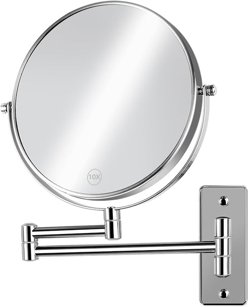 AumVum 8 inch Wall Mounted Makeup Mirror, 1X/10X Magnifying Double-Sided Wall Mount Shaving