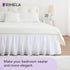 RIMELA White Bed Skirt Queen Size 15 Inch Drop, Elastic Bed Skirting for Bed Base and Frame, Lightweight Adjustable