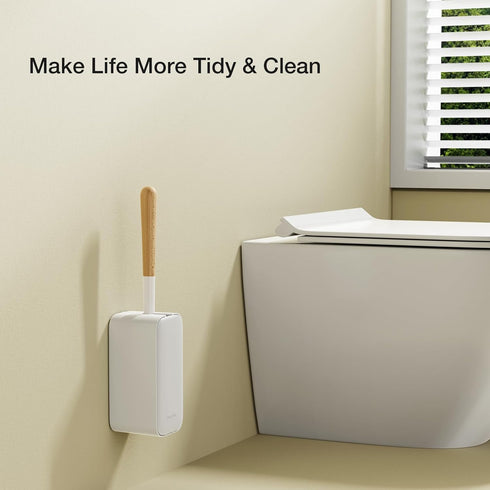 Diveotree Square-1pack) Toilet Cleaner Brush, Toilet Brush and Holder for Dead Corner Cleaning, Wall Mounted Toilet