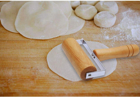 Non-Stick Wood Pastry and Pizza Baking Roller Pin for Baking (T-Shape)
