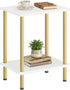 2-Layer DW09BZ01 HOOBRO End Table, Small Side Table, Nightstand with Storage Shelves, Sofa Table for Small Spaces