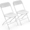 VINGLI 2 Pack White Plastic Folding Chair, Indoor Outdoor Portable Stackable Commercial