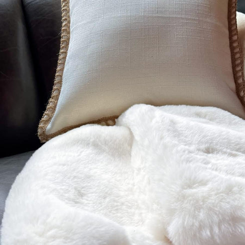 3x5 ORINOVA White Shaggy Bunny Fur Rugs for Living Room Washable Furry Area Rugs for Bedroom Nursery Rug Teen Room Dcor