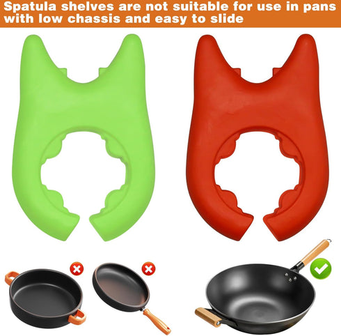 2pcs Silicone Pot Holders, Adjustable Kitchen Spoon Rest for Placing Spoons and Spatulas After Cooking