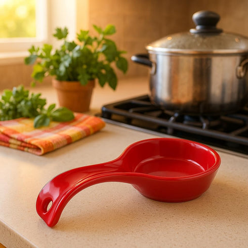 Reston Lloyd Kitchen Counter Utensil Spoon Rest, Durable BPA-Free Plastic, Magenta