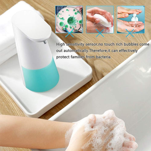 LAOPAO Automatic Foaming Soap Dispenser, Hand Free Touchless Countertop Soap Pump for Kitchen & Bathroom, Blue