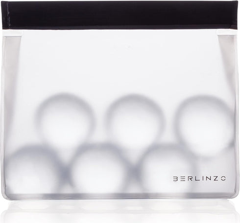 BERLINZO Reusable Ice Storage Bag, Freezer Safe Leakproof Silicone and Plastic Lunch Bag for Ice and Food Storage - BPA